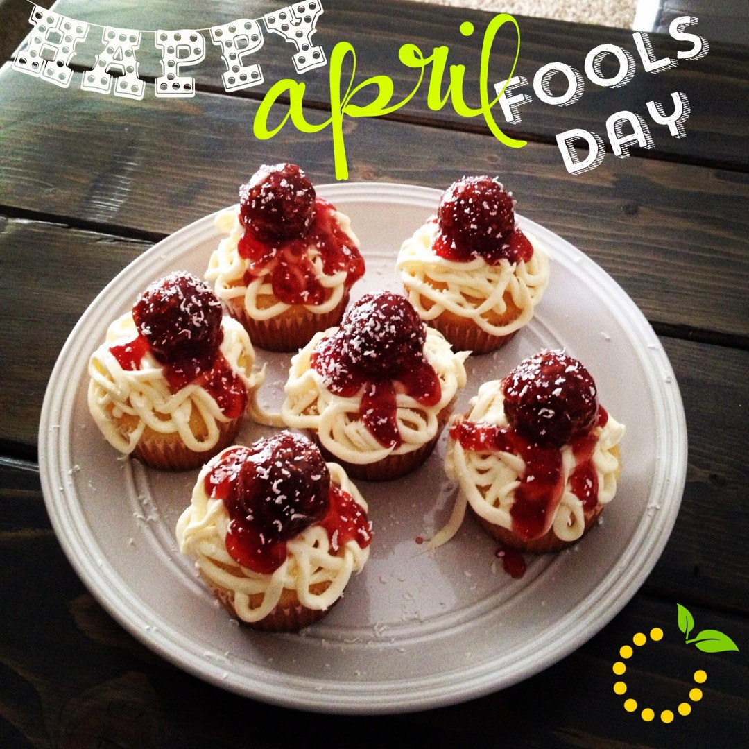 April Fool's Spaghetti and Meatball Cupcakes · Sweet Lemon Made