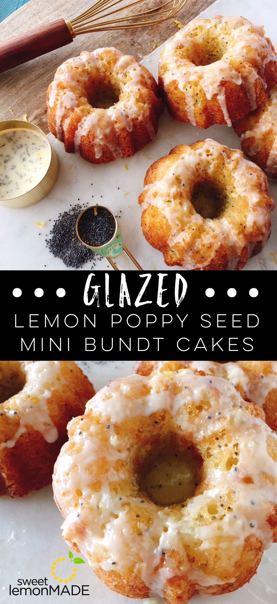 Mini Lemon Poppy Seed Bundt Cakes - Oh Sweet Basil