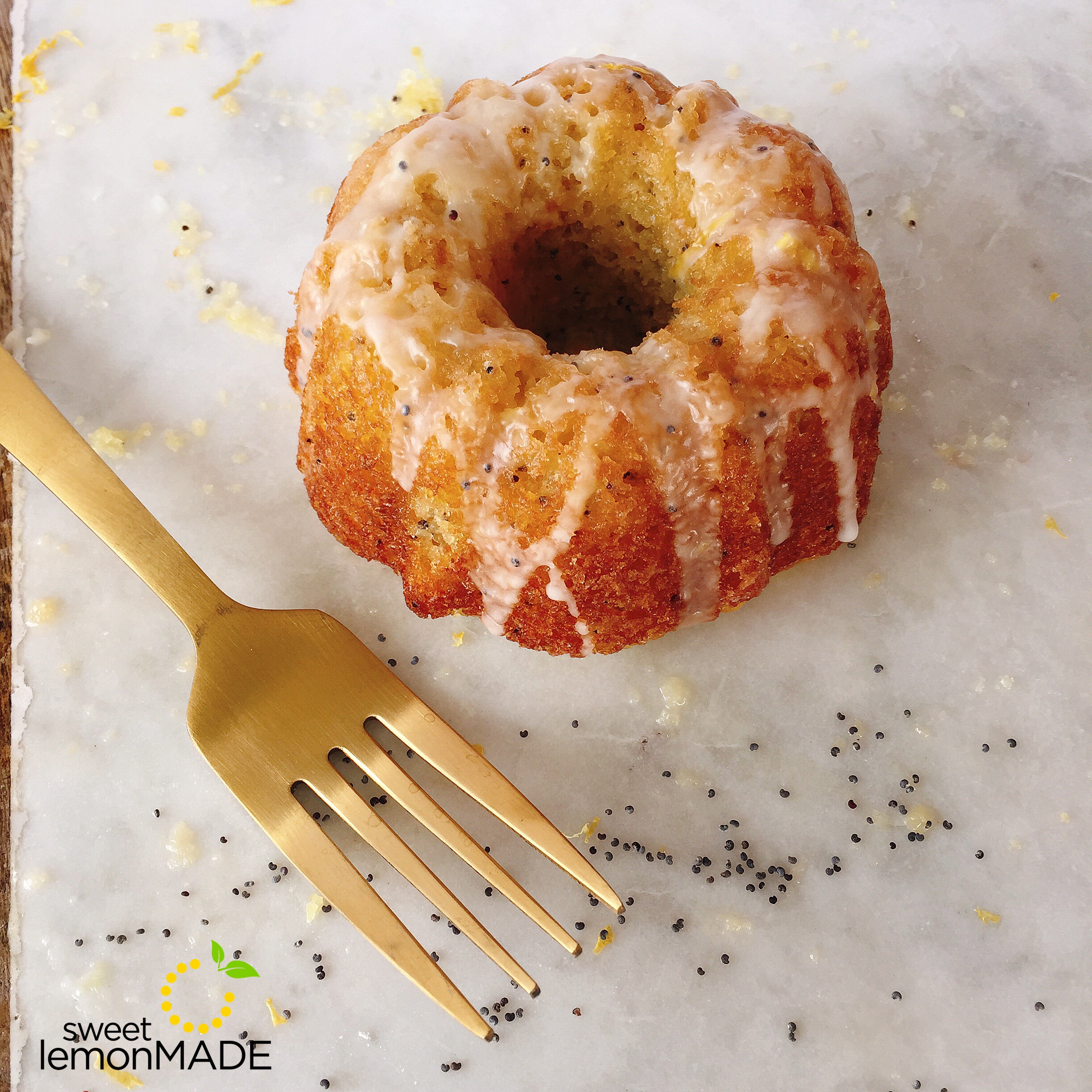 Mini Lemon Poppy Seed Bundt Cakes - Oh Sweet Basil