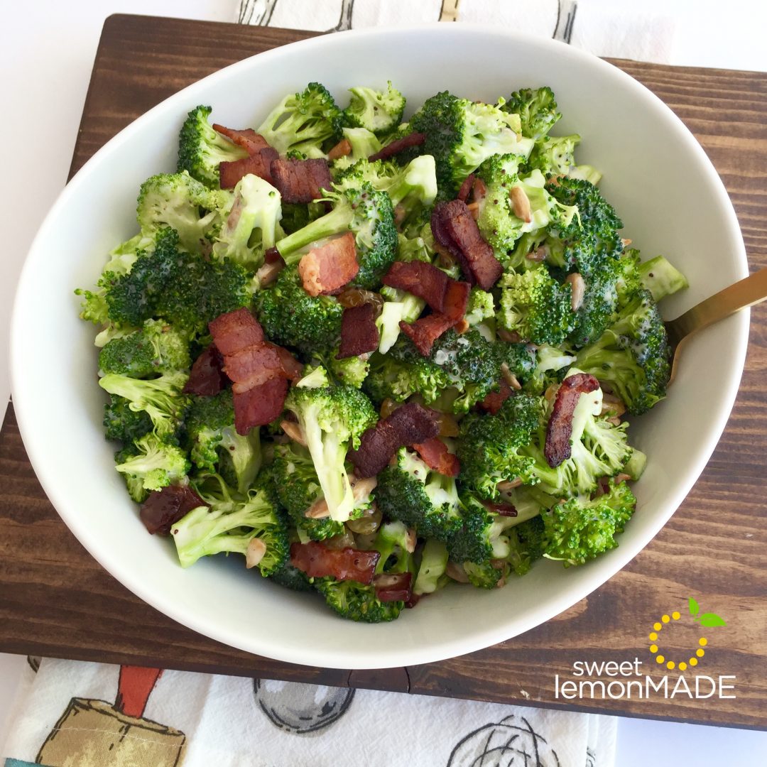 Broccoli Salad with Bacon and Poppy Seed Dressing · Sweet Lemon Made