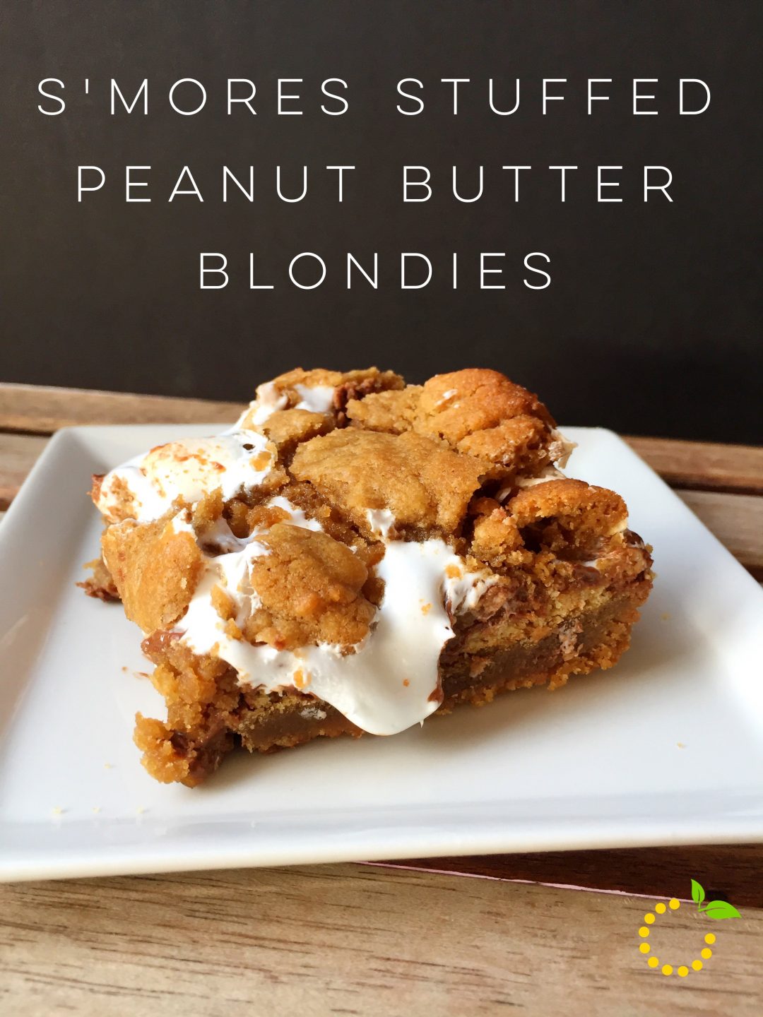 S'mores Stuffed Peanut Butter Blondie sweetlemonmade.com