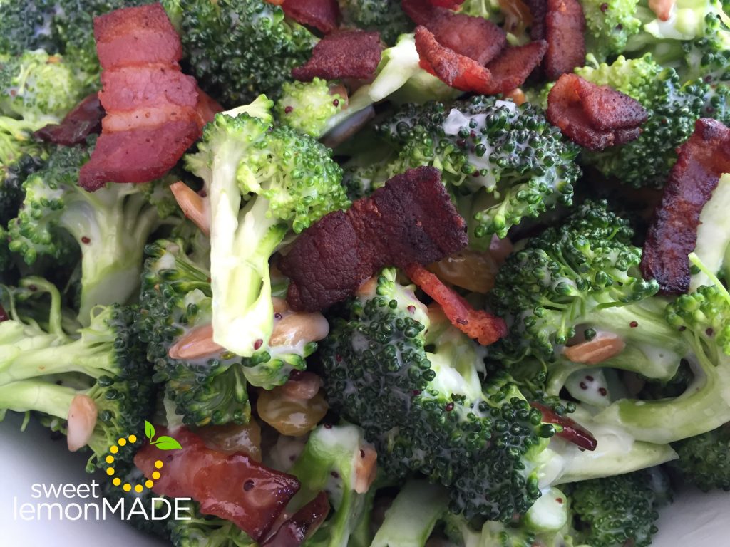 Broccoli Salad with Bacon and Poppy Seed Dressing · Sweet Lemon Made